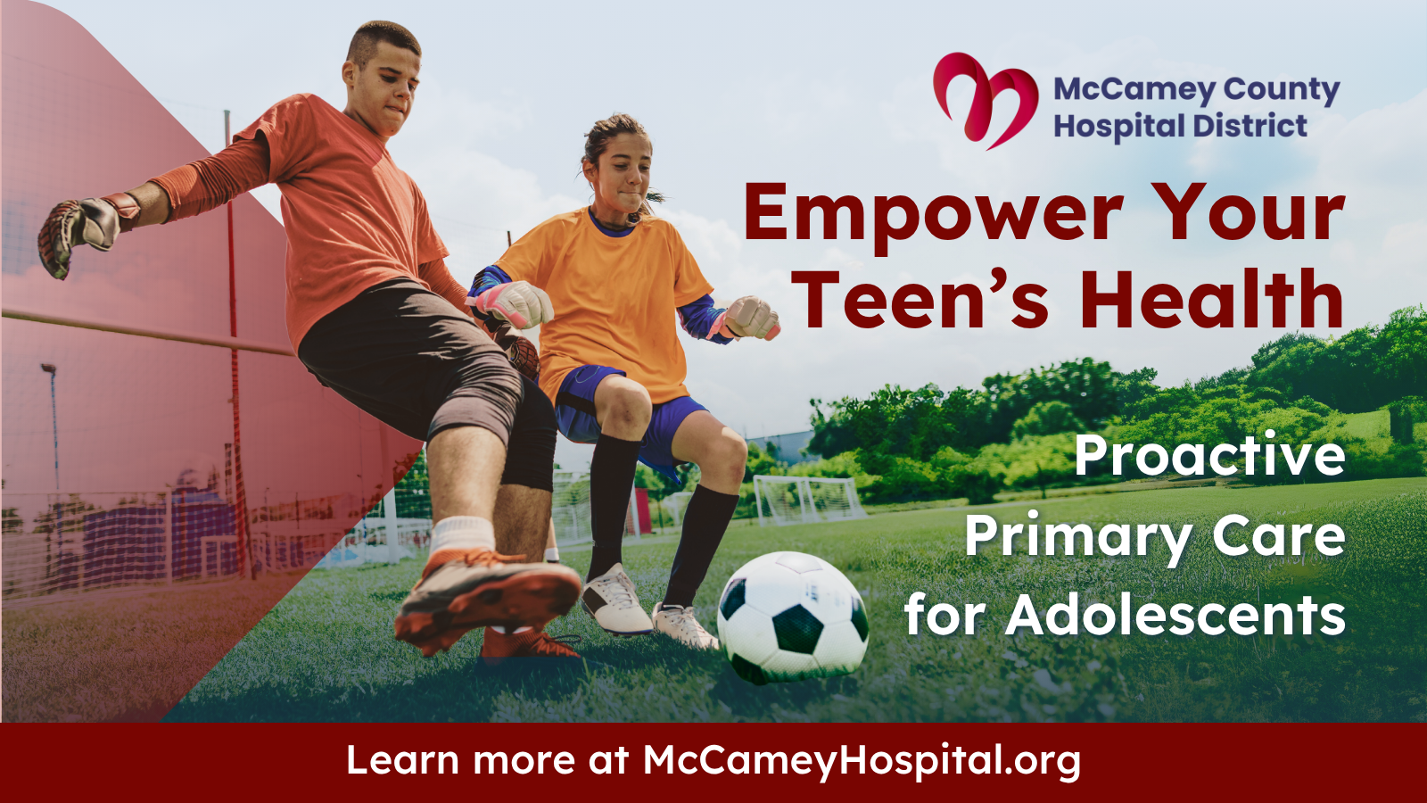 Image promoting rural health clinic and support for primary care for adolescents