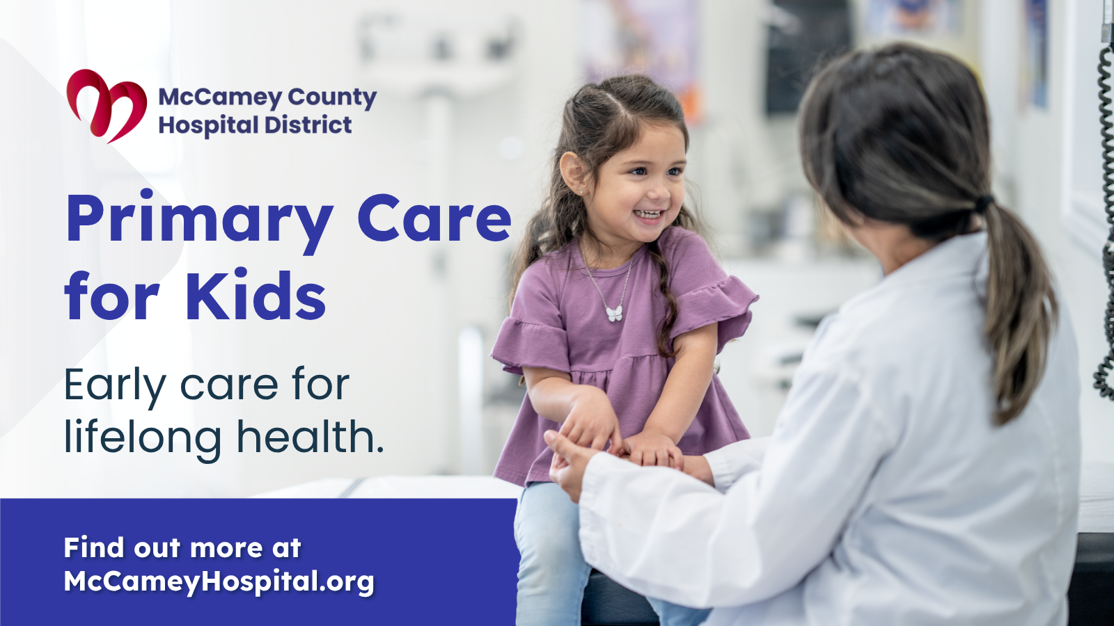 Image promoting rural health clinic and support for primary care for children