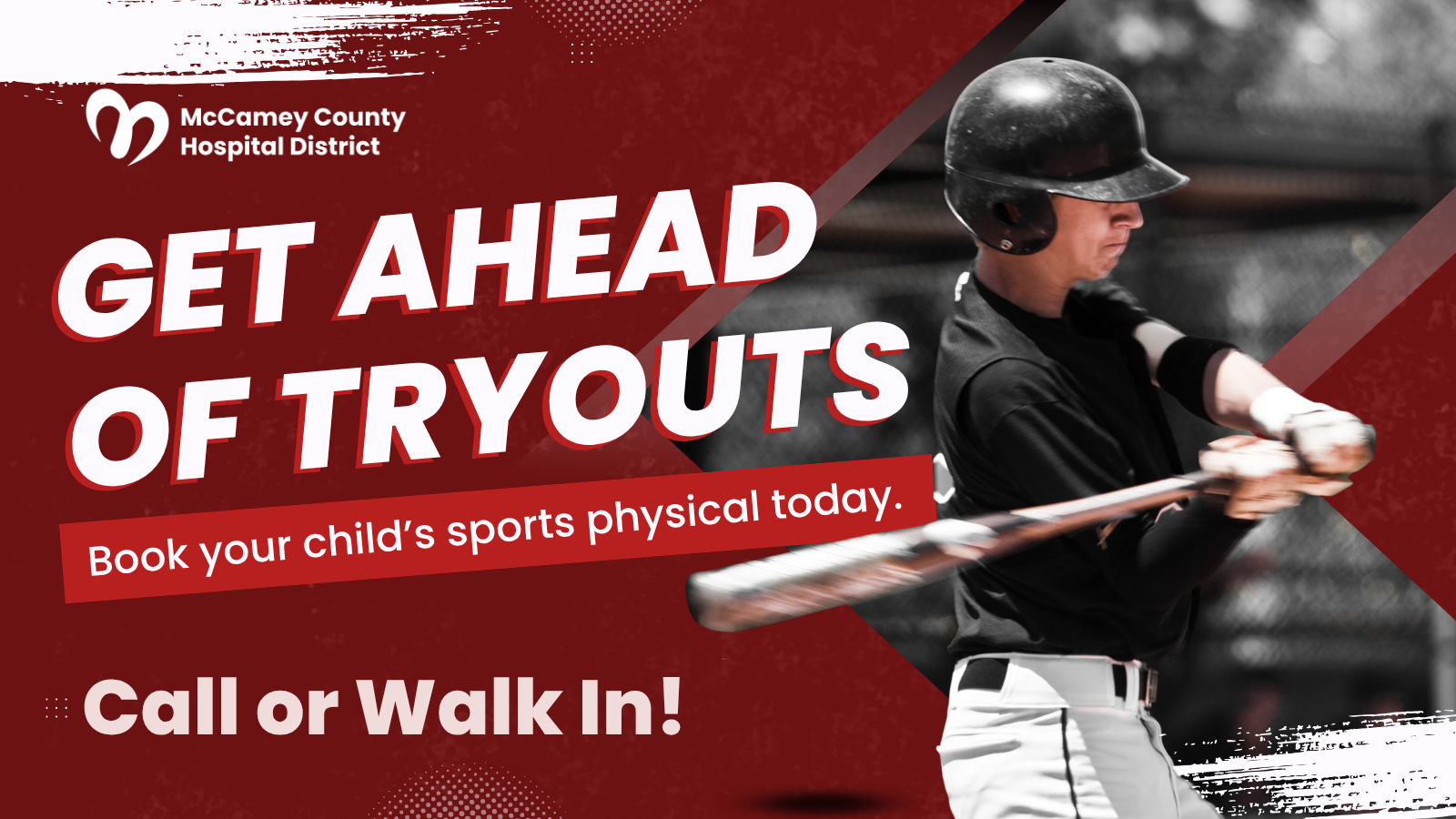 Image promoting annual checkup for sports physicals