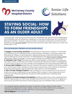 image of flyer highlighting services for Senior Life Solutions