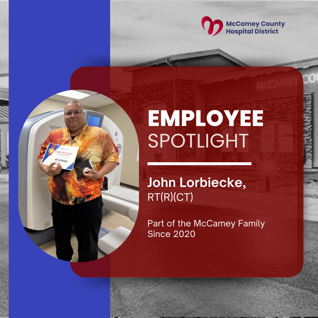 Image recognizing John Lorbiecke, for the MCHD Employee Spotlight